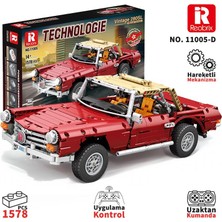 Reobrix Technic 11005-D Mercedes Benz 280SL Araba Kumanda&motorlu Yaratıcı Yapı Blok Seti Building Blocks - 1578 Parça