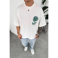 HAFKA Beyaz Premium Baskılı Oversize Tişört