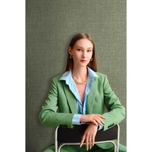 Adawall Muse Koleksiyonu 25104-10 Yeşil Keten Efektli Modern Duvar Kağıdı 1.06X15.6M, 16.5m²