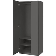 IKEA Koyu Gri Ferah Kapaklı Gardırop
