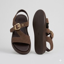 Kindep (Park Moda) Rahat Kadın Sandalet Kahve