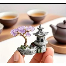 Miamantra Feng Shui Minyatür Ametist Ağaç ve Tapınak Biblo