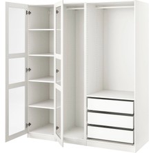 IKEA Beyaz Modern Kapaklı Gardırop