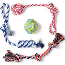 Valkyrie 4’lü Köpek Diş Ipi Oyuncağı Seti Isırma Çekiştirme Eğitim Toplu Halat Oyuncak