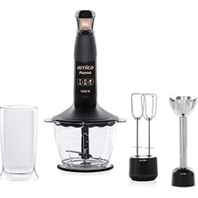 Indispensablely Arnica Panna Siyah Blender Seti, 1200 W, 1.3 L Hazne, Paslanmaz Çelik Bıçak, Siyah