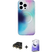 BUTİMAR'S iPhone 14 Pro Max Pusula Form - Siyah Bilvis 5in1 5d Magic Hayalet Cam Ekran Koruyucu + Gold Raze Metal Kamera Lens