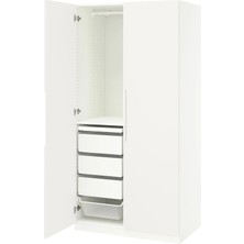 IKEA Beyaz Geniş Kapaklı Gardırop