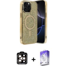 BUTİMAR'S iPhone 14 Pro Max Eksen Çizgi - Siyah Bilvis 5in1 3D Magic Cam Ekran Koruyucu + Turuncu Pvd Metal Kamera Lens
