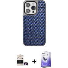 BUTİMAR'S iPhone 14 Pro Max Siluet Form Serisi - Siyah Bilvis 5in1 5d Magic Hayalet Cam Ekran Koruyucu + Gold Bilvis Titan Kamera Lens