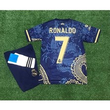 R.madridd 2023/24 Sezonu Ejderha Desenli Cristiano Ronaldo Çocuk Forması 3'lü Set (Brda)