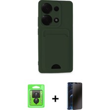 BUTİMAR'S Redmi Note 13 Pro 4g Vadi Çizgi Prime - Siyah 3D Antistatik Hayalet Cam Ekran Koruyucu + Siyah Raze Metal Kamera Lens