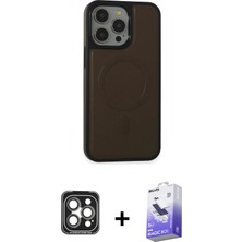 BUTİMAR'S iPhone 15 Pro Max Zirve Işık Serisi - Siyah Bilvis 5in1 5d Magic Hayalet Cam Ekran Koruyucu + Gri Pvd Metal Kamera Lens