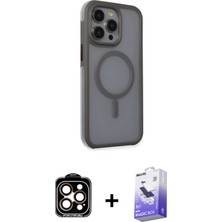 BUTİMAR'S iPhone 15 Pro Max Çekirdek Yansıma Prime - Siyah Bilvis 5in1 5d Magic Hayalet Cam Ekran Koruyucu + Turuncu Pvd Metal Kamera Lens