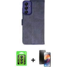 BUTİMAR'S Galaxy A15 4g Siluet Işık Serisi - Siyah 3D Antistatik Mat Seramik Nano Ekran Koruyucu + Siyah Raze Metal Kamera Lens