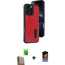 BUTİMAR'S iPhone 16 Pro Max Yörünge Işık Serisi - Siyah Buffer Hayalet Cam Ekran Koruyucu + Çöl Titanyum Raze Metal Kamera Lens
