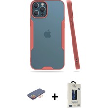 BUTİMAR'S iPhone 12 Pro Max Atlas Asil Serisi - Siyah Bilvis Hayalet Cam Ekran Koruyucu + Turuncu Renkli Kamera Lens Koruma Cam