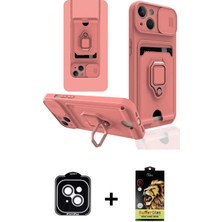 BUTİMAR'S iPhone 14 Vadi Form Prime - Siyah Buffer Cam Ekran Koruyucu + Gümüş Pvd Metal Kamera Lens