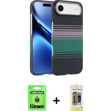 BUTİMAR'S iPhone 17 Air Doruk Serisi - Siyah Joko Magic 5d Hayalet Cam + Gold Raze Metal Kamera Lens