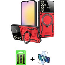 BUTİMAR'S Galaxy A15 4g Kıvılcım Modern Serisi - Siyah 3D Antistatik Seramik Nano Ekran Koruyucu + Siyah Raze Metal Kamera Lens