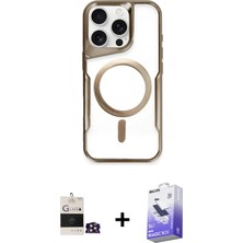 BUTİMAR'S iPhone 14 Pro Max Yadigar Klasik Özel Seri - Siyah Bilvis 5in1 5d Magic Hayalet Cam Ekran Koruyucu + Gold Bilvis Titan Kamera Lens