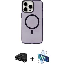 BUTİMAR'S iPhone 15 Pro Max Eksen Işık Prime - Siyah 3D Antistatik Seramik Nano Ekran Koruyucu + Siyah Raze Metal Kamera Lens