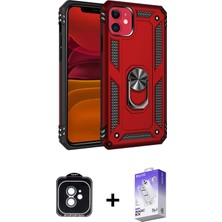 BUTİMAR'S iPhone 11 Ahenk Klasik Koleksiyonu - Siyah Bilvis 5in1 3D Magic Cam Ekran Koruyucu + Yeşil Pvd Metal Kamera Lens