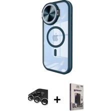 BUTİMAR'S iPhone 15 Pro Max Kıvılcım Modern Koleksiyonu - Siyah Bilvis Hayalet Cam Ekran Koruyucu + Gümüş Raze Metal Kamera Lens