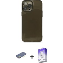 BUTİMAR'S iPhone 13 Pro Max Ahenk Doku - Siyah Bilvis 5in1 3D Magic Cam Ekran Koruyucu + Yeşil Renkli Kamera Lens Koruma Cam