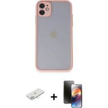BUTİMAR'S iPhone 11 Ahenk Çizgi Serisi - Siyah 3D Antistatik Mat Seramik Nano Ekran Koruyucu + Sarı Renkli Kamera Lens Koruma Cam