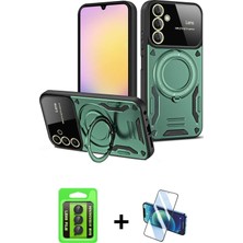 BUTİMAR'S Galaxy A15 4g Kıvılcım Modern Serisi - Siyah 3D Antistatik Seramik Nano Ekran Koruyucu + Siyah Raze Metal Kamera Lens