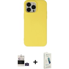 BUTİMAR'S iPhone 14 Pro Max Ahenk Serisi - Şeffaf Pasifik Cam Ekran Koruyucu + Derin Mor Bilvis Titan Kamera Lens