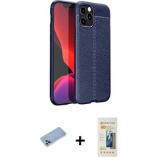 BUTİMAR'S iPhone 12 Pro Doruk Klasik Özel Seri - Siyah 6d Mat Seramik Hayalet Nano Ekran Koruyucu + Mavi Shine Kamera Lens Koruma Cam