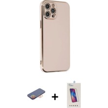 BUTİMAR'S iPhone 12 Pro Max Yankı Serisi - Siyah Joko 5d Cam + Turuncu Renkli Kamera Lens Koruma Cam