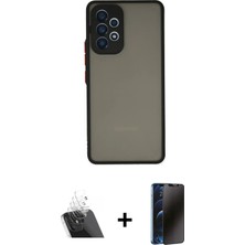 BUTİMAR'S Galaxy A53 5g Ahenk Çizgi Serisi - Siyah 3D Antistatik Hayalet Cam Ekran Koruyucu + Şeffaf Kamera Lens Koruma Cam