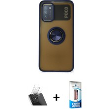 BUTİMAR'S Redmi 9t Yörünge Çizgi - Siyah 5d Eko Cam Ekran Koruyucu + Şeffaf Kamera Lens Koruma Cam