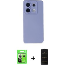 BUTİMAR'S Redmi Note 13 Pro 5g Ahenk Serisi - Siyah 6d Antistatik Mat Seramik Hayalet Nano Ekran Koruyucu + Gümüş Raze Metal Kamera Lens