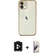 BUTİMAR'S iPhone 11 Vadi Minimal - Siyah Bilvis 3D Mat Cam Ekran Koruyucu + Turuncu Pvd Metal Kamera Lens