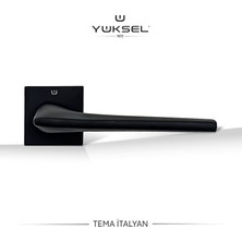 Yüksel Tema Italyan Mat Siyah Rozetli Kapı Kolu Takımı