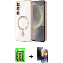 BUTİMAR'S Galaxy A15 4g Nova Işık Özel Seri - Siyah 3D Antistatik Mat Seramik Nano Ekran Koruyucu + Gümüş Raze Metal Kamera Lens