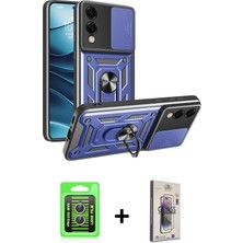 BUTİMAR'S Galaxy S25 Edge Ahenk Klasik - Siyah Bilvis 3D Cam Ekran Koruyucu + Gümüş Raze Metal Kamera Lens