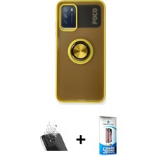 BUTİMAR'S Redmi 9t Yörünge Çizgi - Siyah 5d Eko Cam Ekran Koruyucu + Şeffaf Kamera Lens Koruma Cam