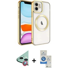 BUTİMAR'S iPhone 11 Nova Işık Özel Seri - Şeffaf Royal Nano Ekran Koruyucu + Kırmızı Raze Metal Kamera Lens