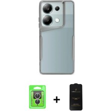 BUTİMAR'S Redmi Note 13 Pro 4g Akış Çizgi Koleksiyonu - Siyah 6d Antistatik Mat Seramik Hayalet Nano Ekran Koruyucu + Gümüş Raze Metal Kamera Lens