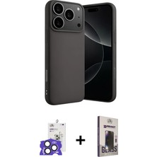 BUTİMAR'S iPhone 17 Pro Max Ahenk Serisi - Siyah Bilvis Hayalet Cam Ekran Koruyucu + Natural Grey Bilvis Titan Kamera Lens