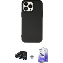 BUTİMAR'S iPhone 15 Pro Ahenk Serisi - Siyah Bilvis 5in1 5d Magic Hayalet Cam Ekran Koruyucu + Lacivert Raze Metal Kamera Lens