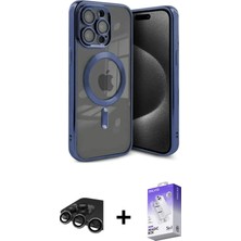 BUTİMAR'S iPhone 15 Pro Max Nova Işık Özel Seri - Siyah Bilvis 5in1 3D Magic Cam Ekran Koruyucu + Titanyum Gri Raze Metal Kamera Lens