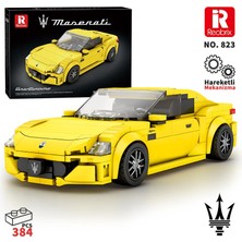 Reobrix Technic 823 1/24 Granturismo Maserati Sarı Spor Araba Yaratıcı Yapı Blok Seti Building Blocks - 384 Parça