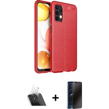 BUTİMAR'S Galaxy A13 4g Doruk Klasik Özel Seri - Siyah 3D Antistatik Hayalet Cam Ekran Koruyucu + Şeffaf Kamera Lens Koruma Cam