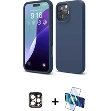 BUTİMAR'S iPhone 16 Pro Max Kozmos Yansıma Özel Seri - Siyah 3D Antistatik Seramik Nano Ekran Koruyucu + Gold Pvd Metal Kamera Lens