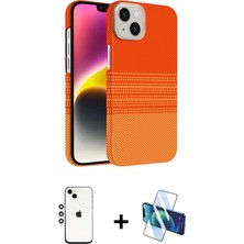 BUTİMAR'S iPhone 14 Doruk Serisi - Siyah 3D Antistatik Cam Ekran Koruyucu + Gümüş Shine Kamera Lens